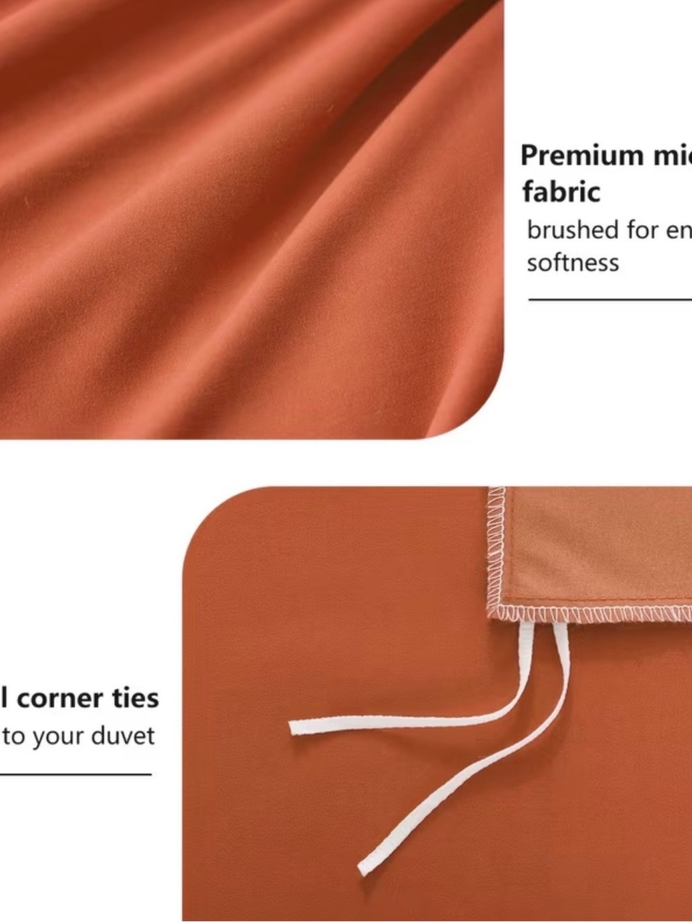 Rust Solid Duvet Cover King Bedding - Picture 4 of 4